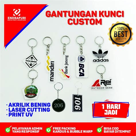 Jual Gantungan Kunci Akrilik Bebas Costum Gambar Sesuai Keinginan 1