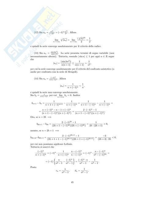 Analisi Matematica 1 Note Ed Esercizi Svolti Su Successioni E Serie