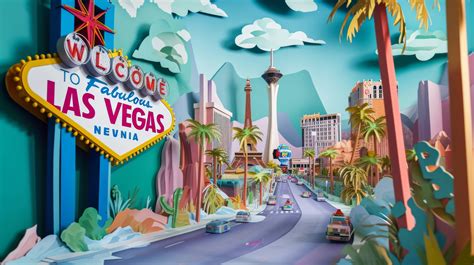 Las Vegas sign illustration, colorful Las Vegas artwork, stylized Las Vegas cityscape, Welcome ...