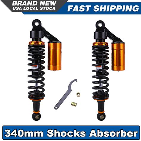 13 3 8 340mm Pair Air Shock Absorber For Honda Kawasaki Dirt Bike ATV