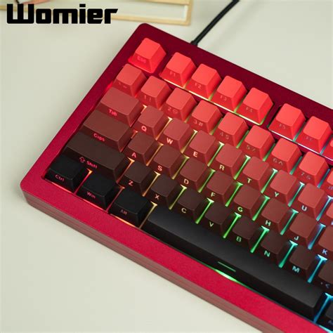 WOMIER 136 Keys Double Shot PBT Keycaps Shine Through Side Printed