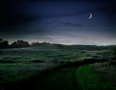 The Night Country Fields Photography Grass Field Night Scene