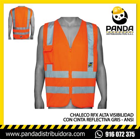 CHALECO RFX ALTA VELOCIDAD CON CINTA REFLECTIVA GRIS Panda Distribuidora