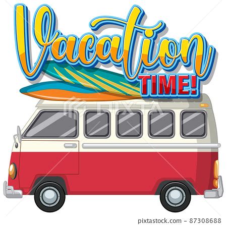 Summer Travel Vacation Logo Concept With Motorhome