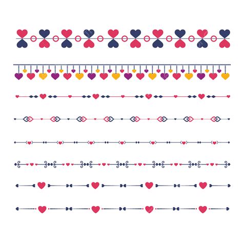 Line Border Divider Vector Art Png Heart Border Dividing Line Vector