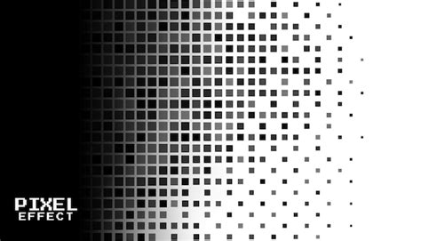 Free Vector | Abstract black geometric pixel effect on white banner