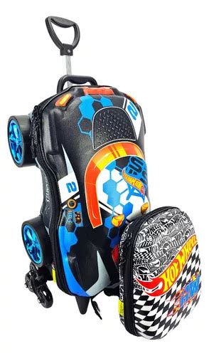 Mochila De Rodinha Hotwheels D Elancheira Maxtoy Gm