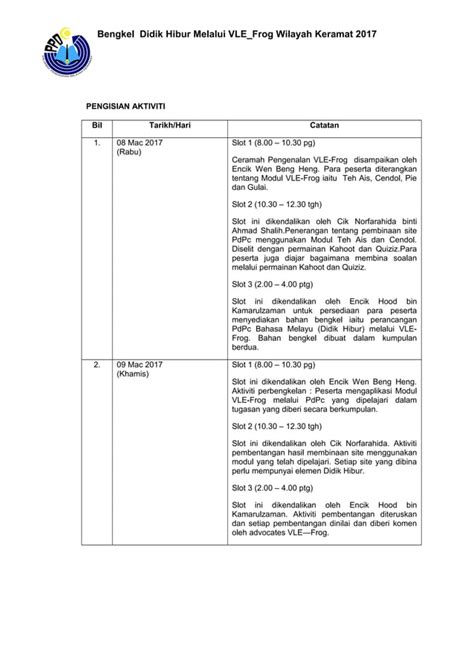 Format Laporan Ringkas Aktiviti Dan Program Ppwk Didik Hibur 2917