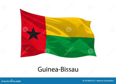 D Realistic Waving Flag Of Guinea Bissau Isolated Stock Illustration