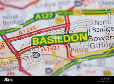 Basildon location road map. Great Britain map Stock Photo - Alamy