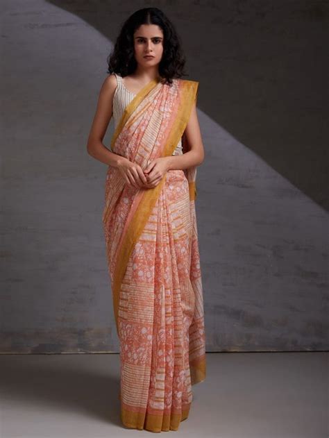 Buy Multicolor Hand Block Printed Chanderi Silk Saree SM SS 24 SHI9