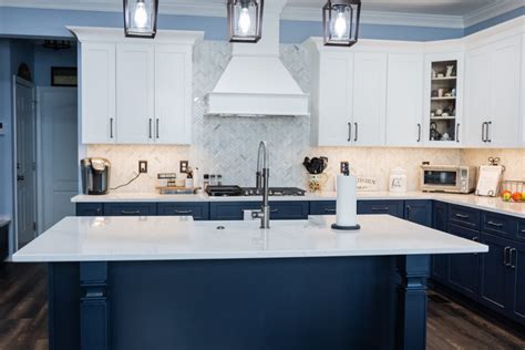 A Blue Kitchen with Quartz Countertops - Absolute Stone Design