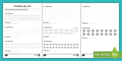 find  fraction   set worksheet