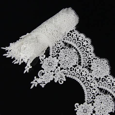 2 Yards White Polyester White DIY Lace Trim Embroidery Lace Ribbon For