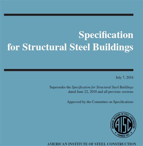 Aisc 360 16 Specification For Structural Steel Buildings آیین نامه سازه