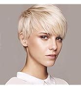 Creamily Short Blonde Wigs For Women Pixie Cut Wigs With Bangs Natural