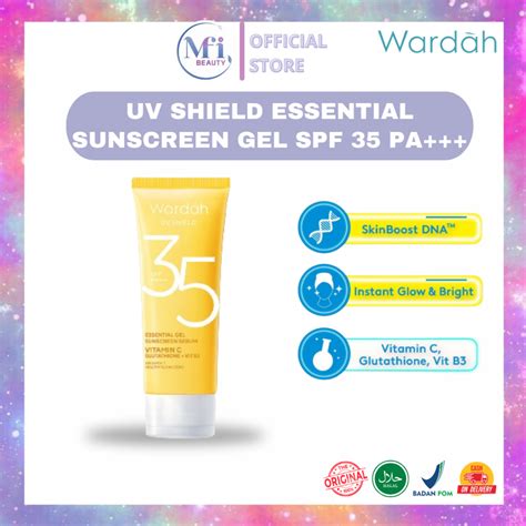 Mfi Wardah Uv Shield Essential Sunscreen Gel Spf Pa New