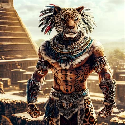 Premium Photo | Mythical jaguar warrior of the Mexican Aztec culture