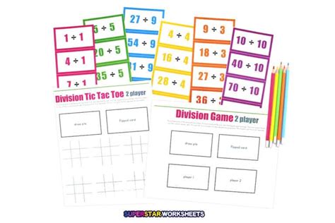 Division Flashcards - Superstar Worksheets