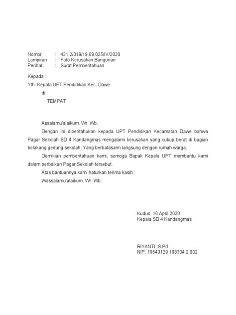 Surat Laporan Kerusakan Pdf