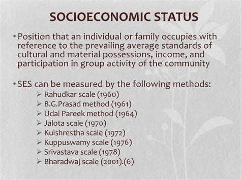 Socio Economic Scales Dr Manju T L Ppt Download