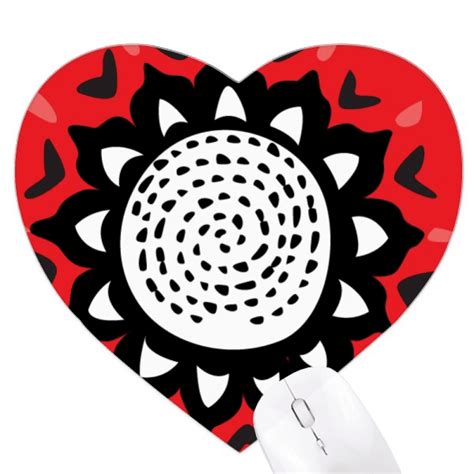 Sunflower Outline Mexico Totems Celebrate Heart Mousepad Rubber Mat