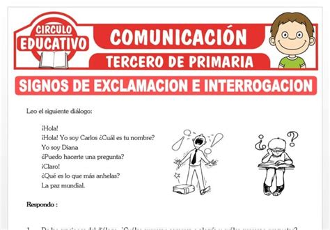 Signos de Exclamación e Interrogación para Tercero de Primaria Fichas