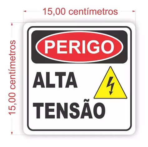 Kit 10 Placas Perigo Alta Tensão Perigo 380v Produto Inf