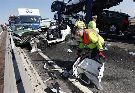 Dozens injured in 100-car crash east of London