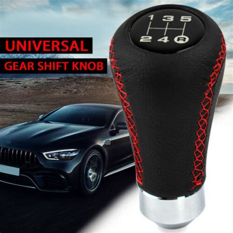 Universal 5 Speed Leather Car Manual Shift Knob Gear Stick Shifter Lever Handle Ebay