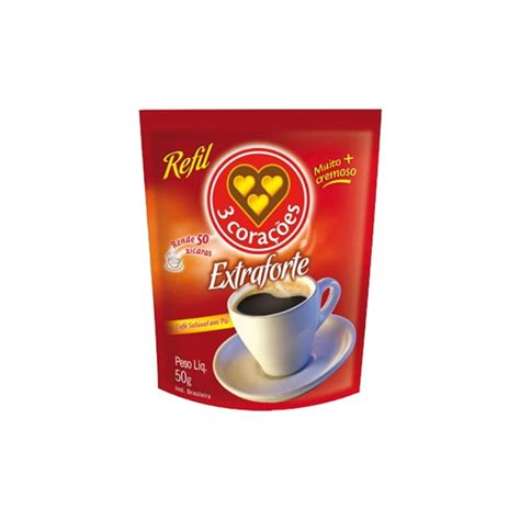 Café Solúvel 3 Corações Extra Forte Refil 50g Supermercado