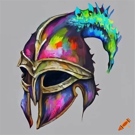 Hand Drawn Fantasy Dragon Knight Helmet