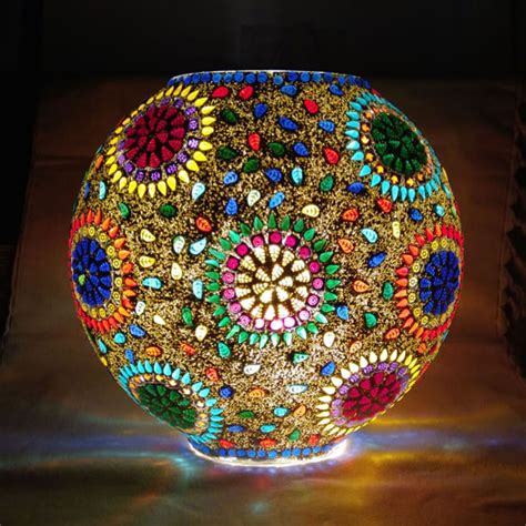 India Meets India Glass Mosaic Lamp Turkish Table Lamp Etsy