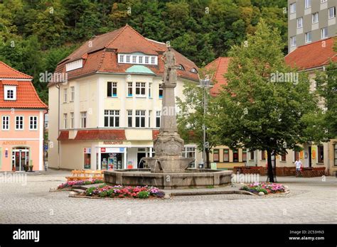 August 07 2019 - Suhl, Thüringen, Germany: Old town of Suhl in Germany ...