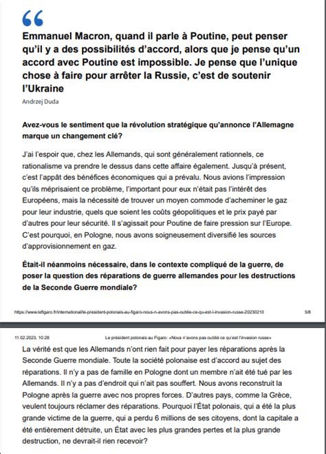 Nathaniel Garstecka On Twitter Le Pr Sident Duda Dans Le Figaro