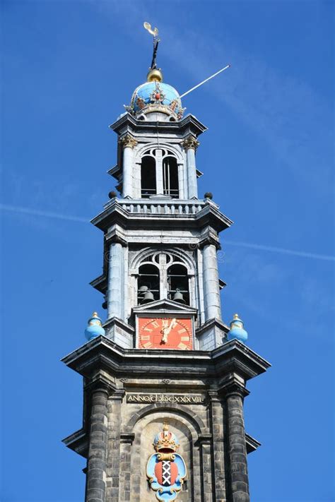 Torre De La Iglesia De Westerkerk En El Centro De Amsterdam Imagen De