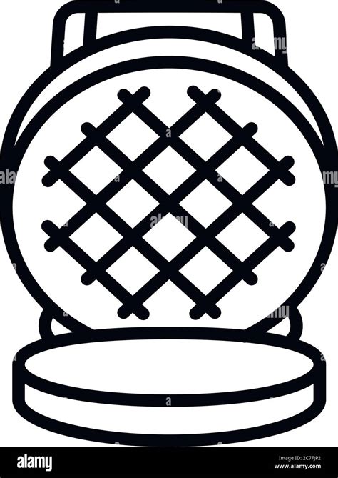 Round Waffle Iron Icon Outline Round Waffle Iron Vector Icon For Web