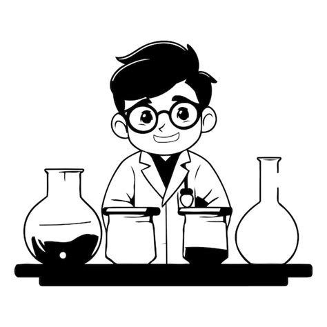 Personnage De Dessin Anim Scientifique Illustration Vectorielle D Un