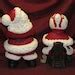 Ceramic Bisque Mr And Mrs Large Winking Vintage Santa Claus Hand