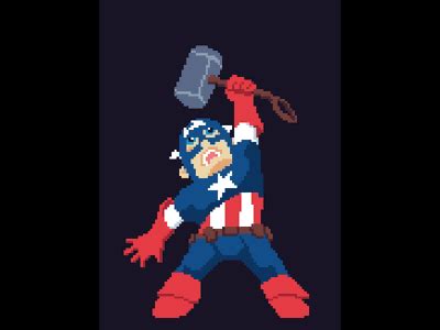 Captain America & Mjolnir by Michael Velasquez on Dribbble