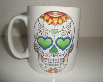 Items similar to Sugar Skull Mug - handpainted ceramic mug on Etsy