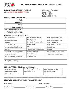 Fillable Online Bedford Ptg Check Request Form Fax Email Print Pdffiller