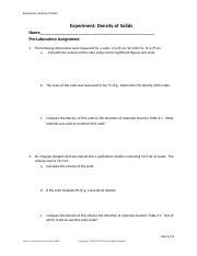 CHM A9 ONL Density PreLAB V01b 201228 3 Docx Experiment Density Of