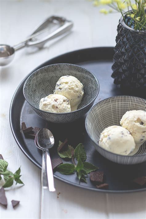 Minz Schoko Eis Mit Frischer Minze Und Schokost Ckchen Moey S Kitchen