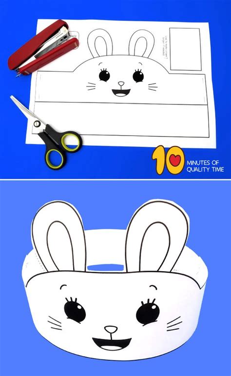 Bunny Paper Crown For Easter Craft Activities For Kids Kindergarten