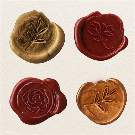 Vintage Botanical Wax Seal Stamp Collection Premium Image By Rawpixel