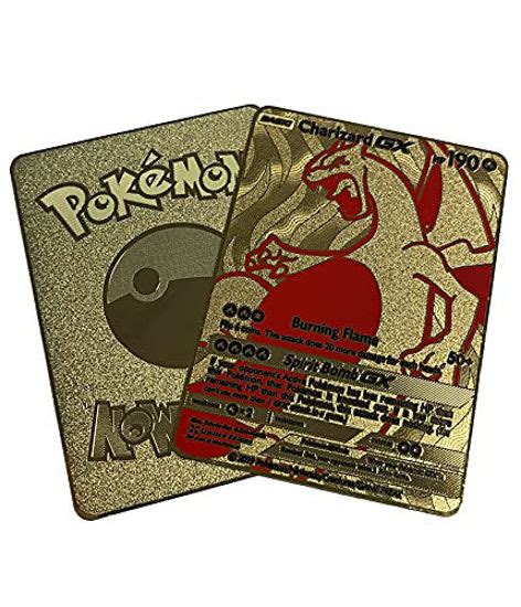 GetUSCart- Charizard GX Metal Gold Card - Collector's Rare Shiny Gold ...