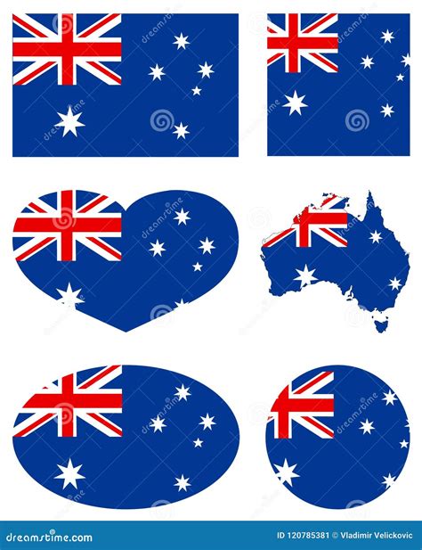 Mapa Y Bandera País De Australia Del Continente Australiano