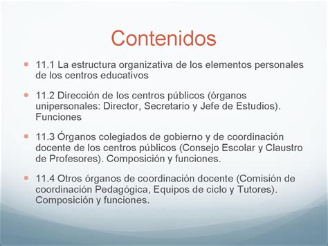 La Estructura Organizativa De Los Elementos Personales En Los Centros