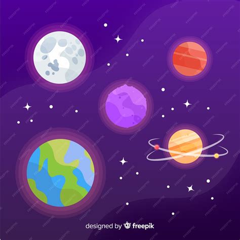 Colección De Planetas Dibujados A Mano Vector Gratis